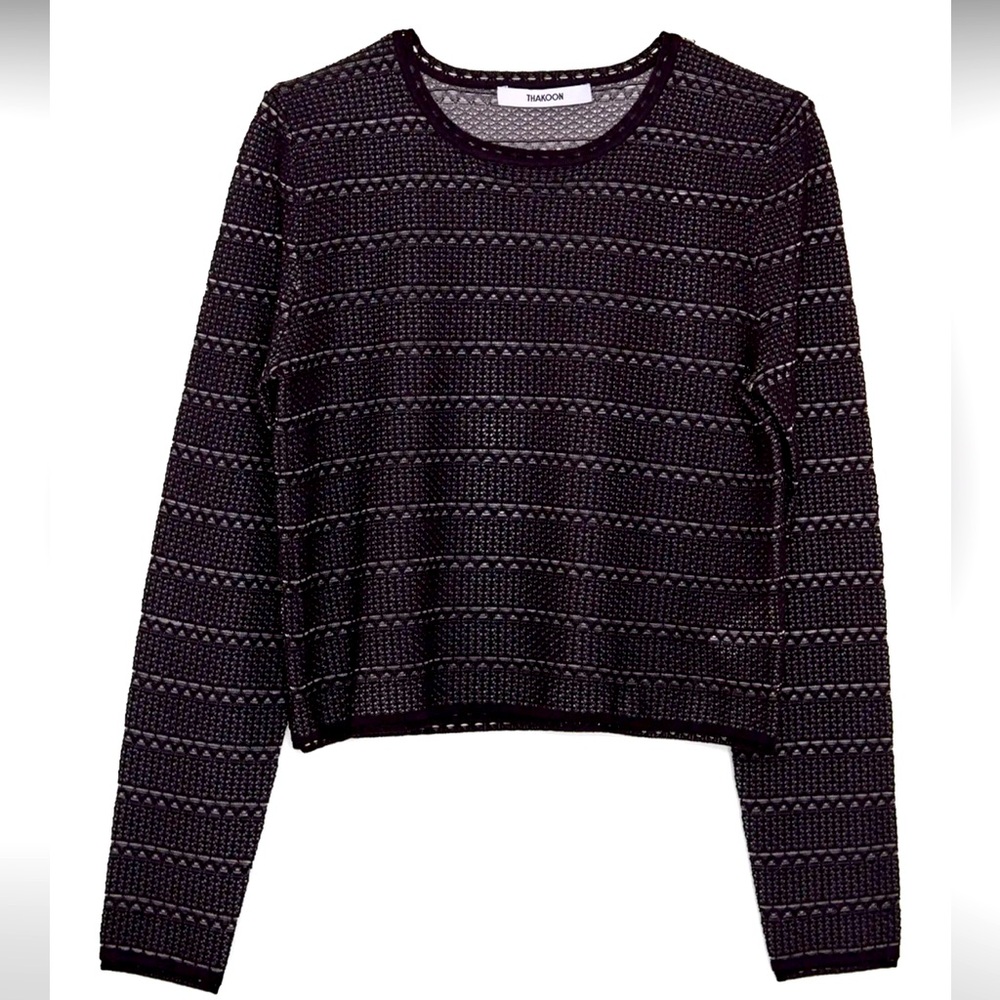 Thakoon Lace Jacquard Crewneck Sweater